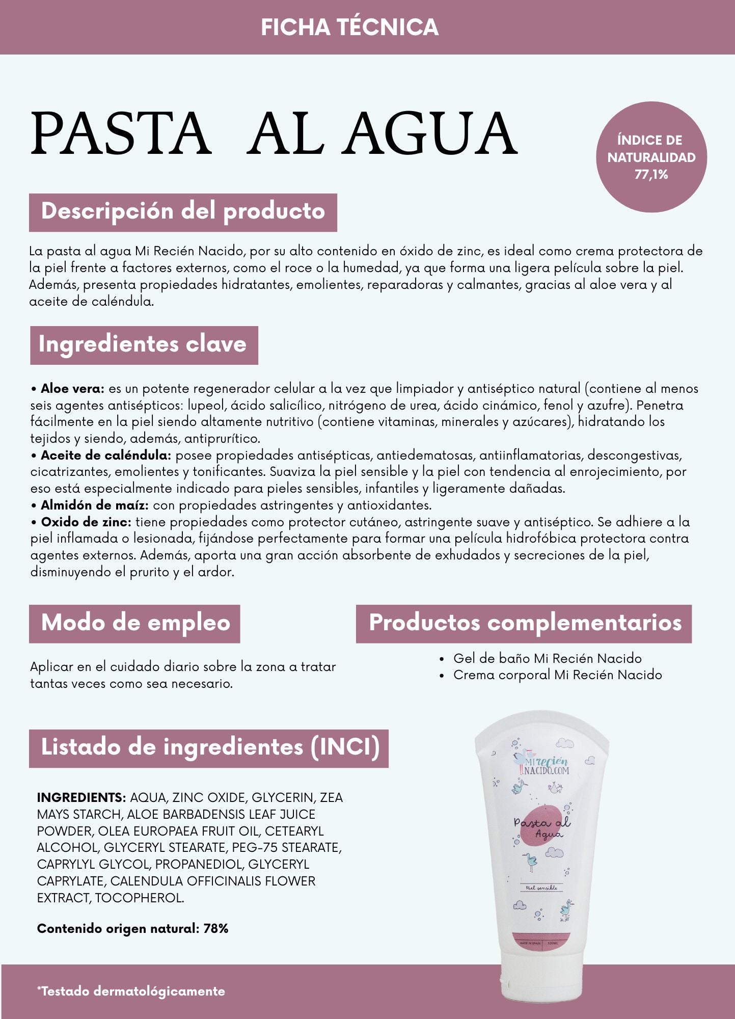 Pasta al agua Mi Recién Nacido 50ml