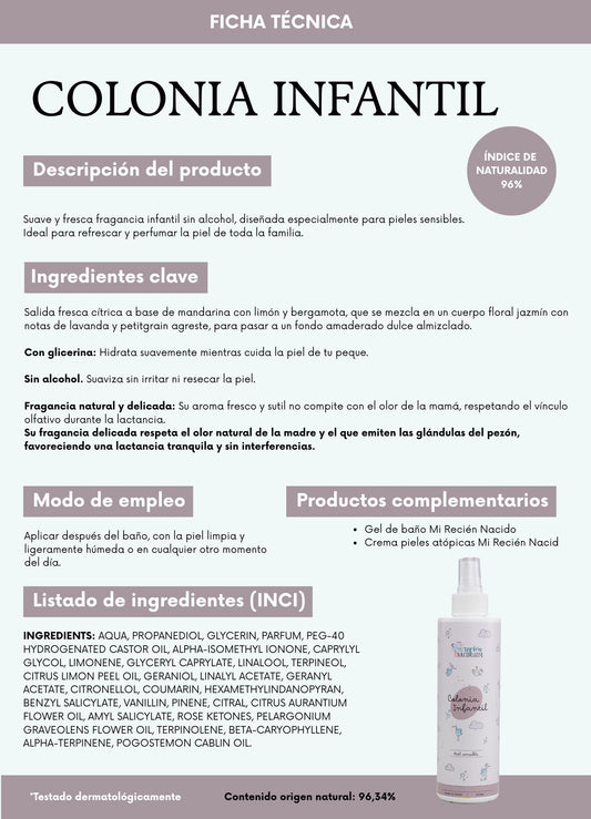 Colonia infantil Mi Recién Nacido 40ml