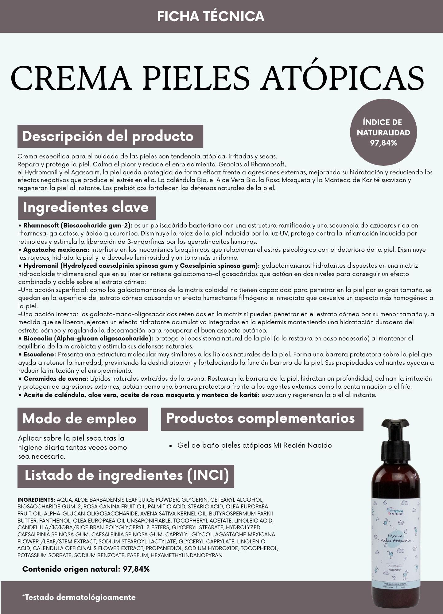 Crema de pieles atópicas Mi Recién Nacido 250ml