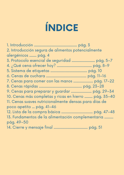 Guía Cenas saludables para bebés