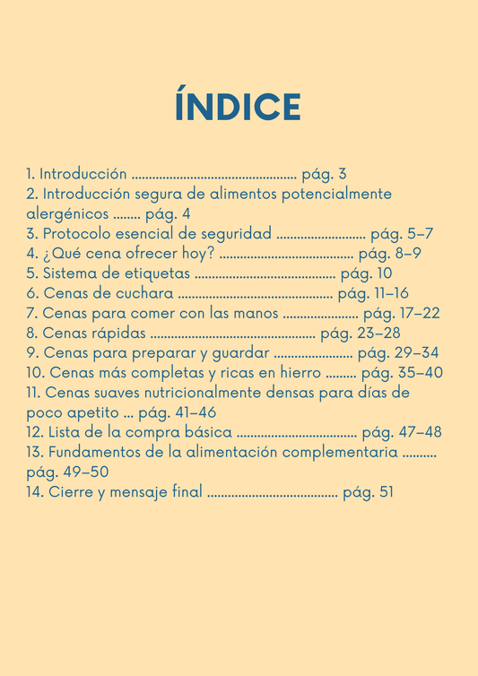 Guía Cenas saludables para bebés