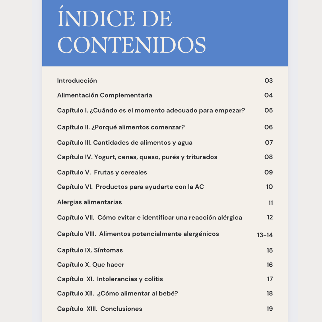 Mini Guía alimentación complementaria y alergias alimentarias