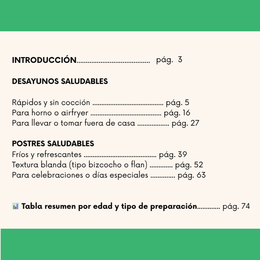 Guia de desayunos y postres saludables